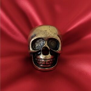 Skull skeleton pewter chunky unisex statement ring